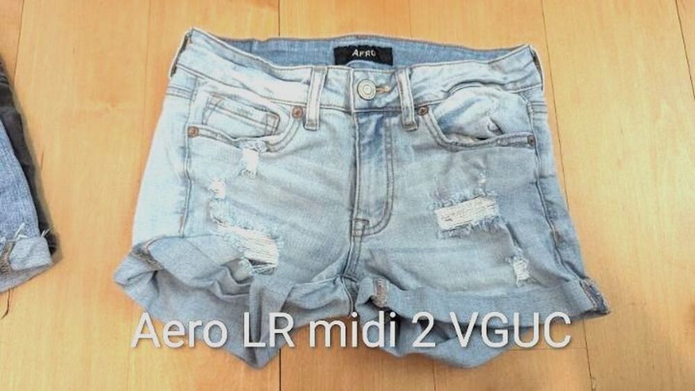 Aero Aeropostale Denim Jean Shorts Low Rise Midi 2 stretch